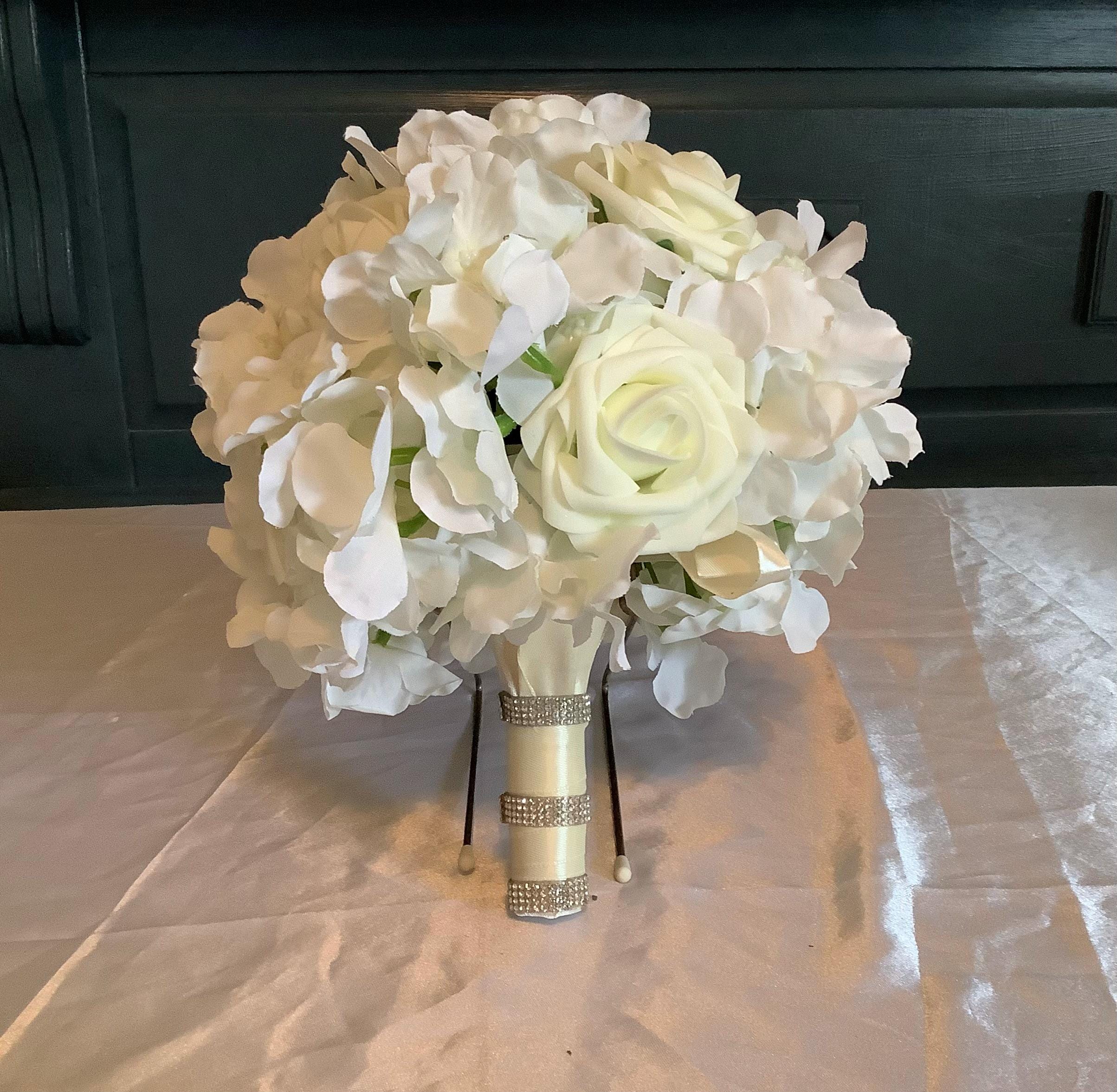 Cream Hydrangea Ivory Rose Bouquet