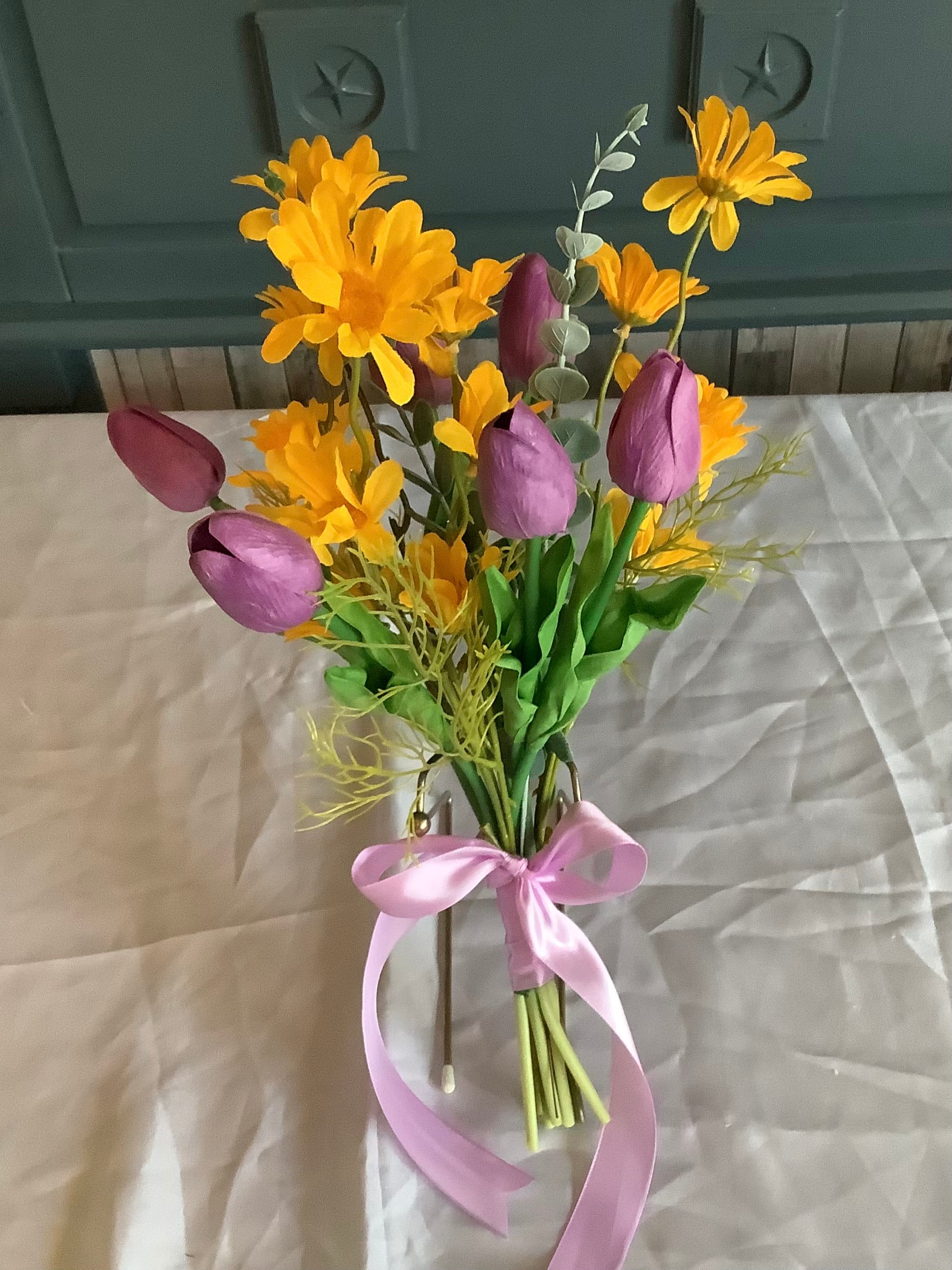 Tulip And Daisy Bridal Bouquet