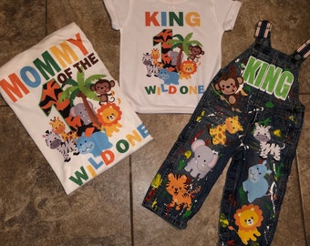 Wild One boys 1st Birthday overalls Custom outfit
