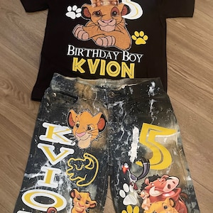 King of Jungle Birthday short outfit set Custom outfit