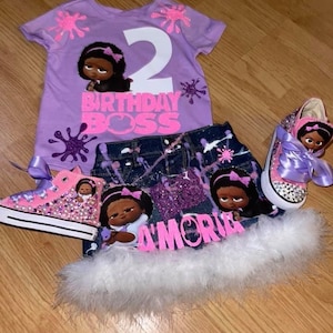 Boss Girl Baby Birthday skirt outfit set Custom outfit