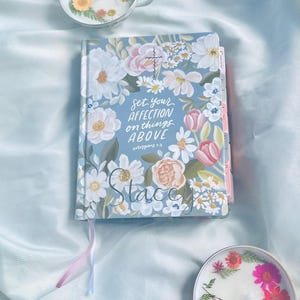 KJV Journal the Word Floral Bible, Name Personalization available, pink floral bible, bible gift, Bible Tabs Applied, Bibles, Bible