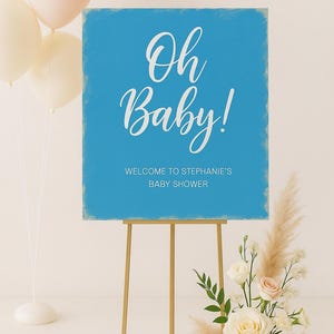 Hand-Painted Acrylic Event Sign | Custom Oh Baby Shower Welcome Sign | Personalized Baby Shower Decor