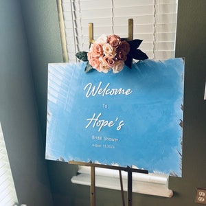 Personalized Acrylic Welcome Sign, Bridal Shower,Birthday Party Decor, Birthday Party Signage, acrylic Sign, Baby Shower, Paint “N” Sip