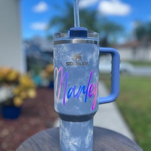 Stanley cup stickers, name decal, Tumbler stickers, holograph decal, Stanley sticker, wine glass vinyl stickers, Stanley logo, Yeti stickers