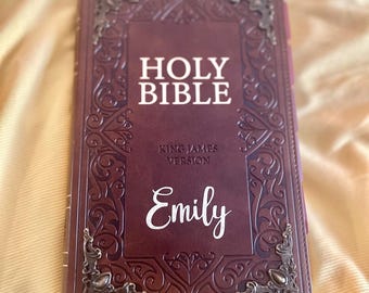 Sainte Bible LSG personnalisée : simili cuir vintage, nom personnalisé