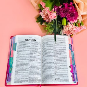Personalized King James Version Bible with Colorful Tabs – Custom Name – Gift for Her
