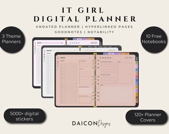 It Girl Planner, IPad Planner, GoodNotes Planner, Undated Planner, Daily Digital Planner, Hyperlinked Planner, 2023 Planner, 2024 Planner