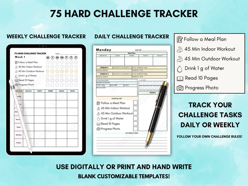 75 Hard Challenge Printable Workout - Il 794xN.5833184747 Awln 