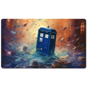 The Tardis In A Flutter | 24x14" Mtg Playmat