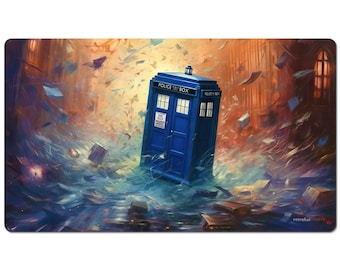 The Tardis In A Flutter | 24x14" Mtg Playmat