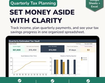 Quarterly Estimated Tax Spreadsheet: Self-Employed Set-Aside Tracker for Google Sheets & Excel