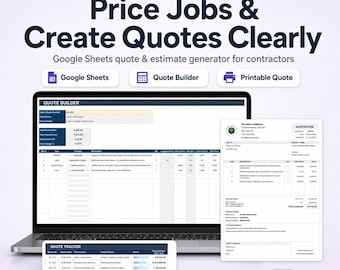 Contractor Estimate Template, Quote Generator & Job Pricing Calculator for Construction Jobs, Google Sheets