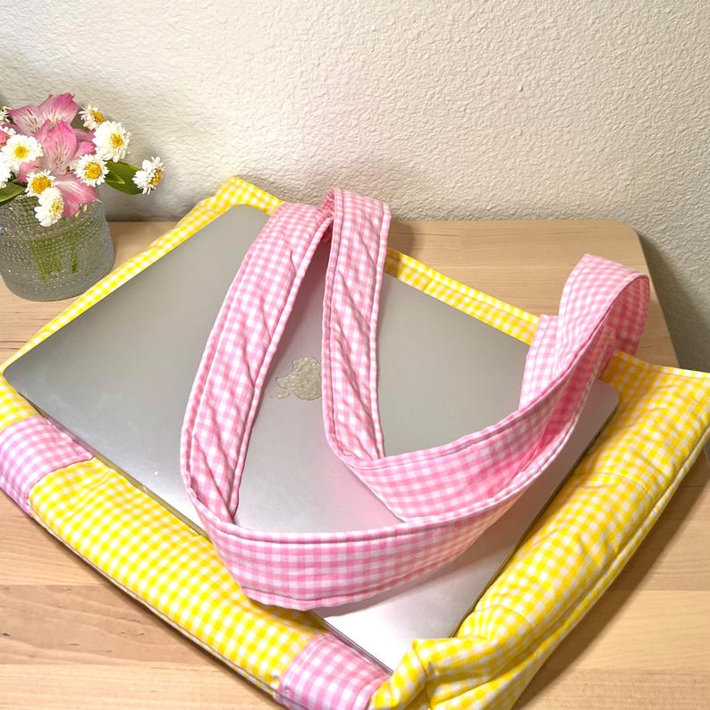 Tulip Handle Bag - Yellow Gingham