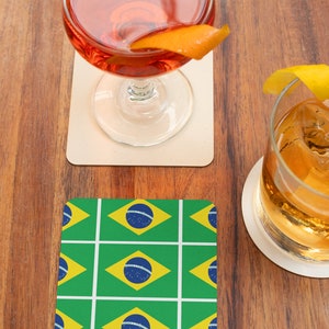 Show Your Country&#39;s Love and Support with a Brazil Cork Back Coaster!