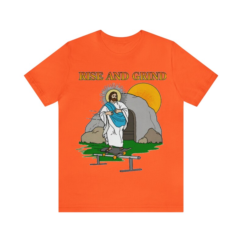 Rise and Grind / Dank meme quote shirt out of pocket humor T-shirt grappig gezegde Jezus Christus schaatsen edgy grap Y2k trendy cadeau voor haar afbeelding 8