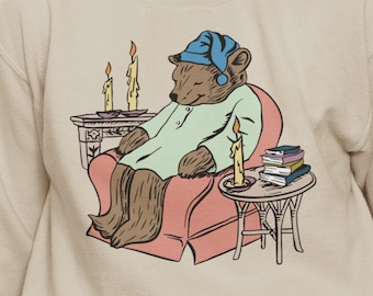 Past My Bedtime Bear / Cozy Sweatshirt Dank Meme Quote Out of Pocket Humor Funny Saying Edgy Joke Y2k Trendy Unisex Gift for Her