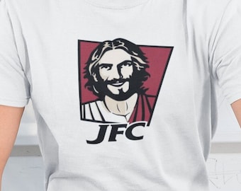 JFC  / Jesus Fucking Christ Fried Chicken Chain Spoof Dank Meme Quote Shirt Out of Pocket Humor T-shirt Novelty Y2k Trendy Unisex Gift