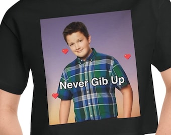 Never Gib Up / Cropped T-shirt Variant Gibby Dank Meme Quote Out of Pocket Humor Funny Saying Y2k Trendy Gift for Her Crop Top