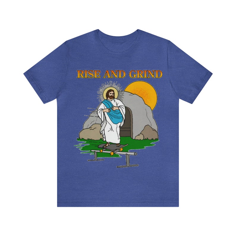 Rise and Grind / Dank meme quote shirt out of pocket humor T-shirt grappig gezegde Jezus Christus schaatsen edgy grap Y2k trendy cadeau voor haar afbeelding 6