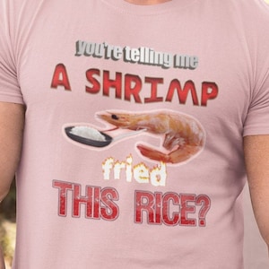 A Shrimp Fried This Rice / Tastefully Misinterpreted Dank Meme Quote Shirt Out of Pocket Humor T-shirt Funny Saying Edgy Joke Y2k Unisex