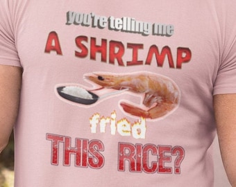 A Shrimp Fried This Rice / Tastefully Misinterpreted Dank Meme Quote Shirt Out of Pocket Humor T-shirt Funny Saying Edgy Joke Y2k Unisex