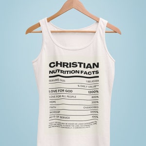 Christian Nutrition Facts -Christian Shirt Gift, Faith Shirt, Religious Shirt, Inspirational Shirt, Bible Verse Shirt, Instant download