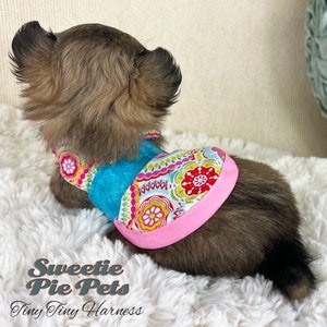 Tiny Tiny Dog Harness: Candied Snowflakes image 1