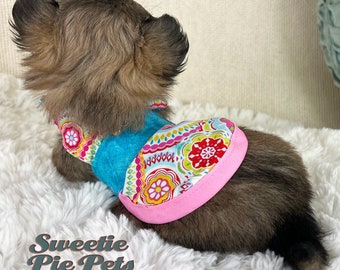 Tiny Tiny Dog Harness: Candied Snowflakes