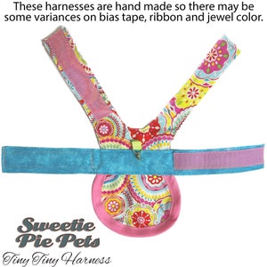 Tiny Tiny Dog Harness: Candied Snowflakes image 8