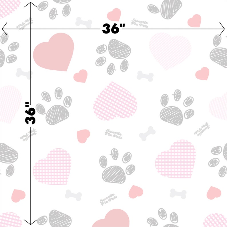 36 Pet Carpet Protector: Black Paws Red Hearts image 4