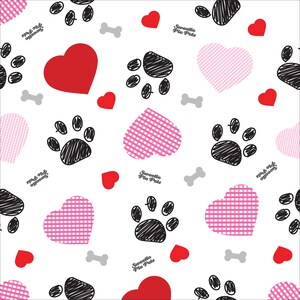 36 Pet Carpet Protector: Black Paws Red Hearts image 2