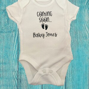 Pregnancy Announcement Baby Vest, Grow, Sleepsuit or Bib | Pregnant | New Baby Reveal | Baby Shower Gift | Newborn Baby Gift | Coming Soon