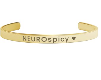 Neurospicy Cuff Bracelet: Autism Acceptance & ADHD Awareness Jewelry, Neurodiverse Gift