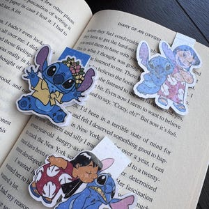 3 Pack Stitch Bookmarks, Cute Bookmarks, Magnetic Bookmarks, Disney Bookmarks. Holographic Laminated