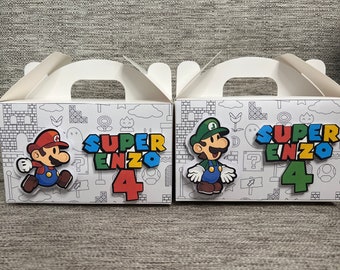 Súper Mario en vrienden geven de voorkeur aan box/ goodiebags/ Mario, Luigi en Peach
