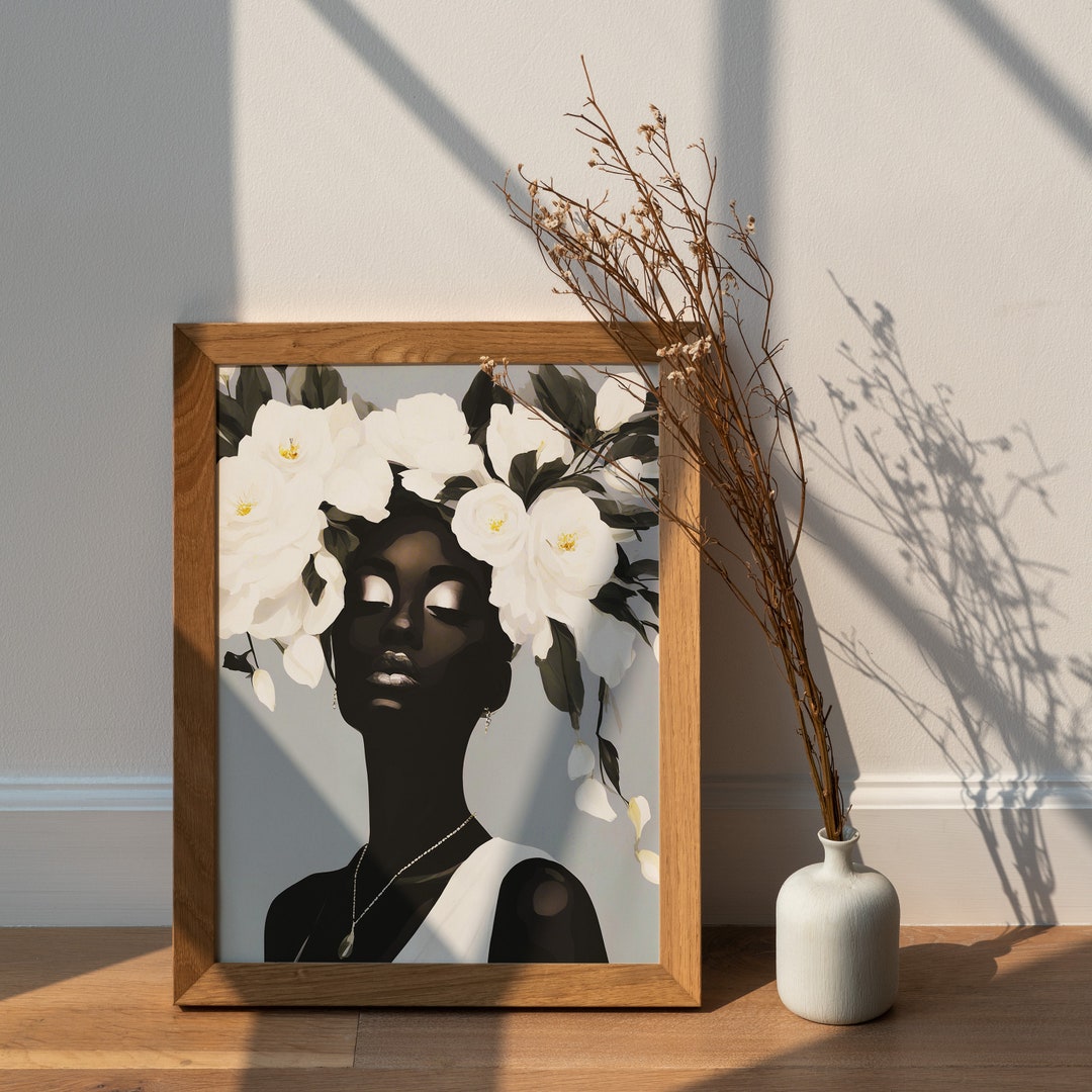 Black Girl Magic, Bedroom Wall Art, Flower Prints, Botanical Wall Art ...