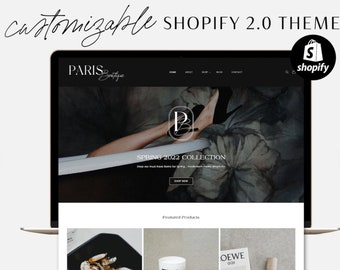 Black Minimal Shopify Theme 2.0, Clothing Shopify Template Design, Shopify Website Banners, Beauty Landing Page Template Shopify