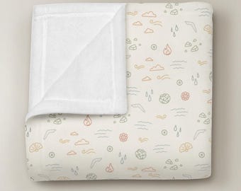Adventures of the Gaang- Velveteen Plush Baby Blanket, Four Elements Baby Blanket