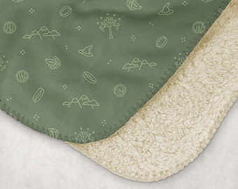 Adventures of the Fellowship Fleece Sherpa Throw Blanket