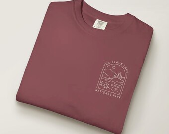 The Black Lake National Park Comfort Colors Garment-Dyed Chest Emblem T-shirt