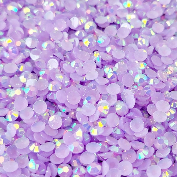 Light Purple AB Jelly Non-Hot Fix Resin Rhinestones, Round Flatback 3mm, 5mm, Embellishments, DIY Bling Tumbler Crafts & Nail Art