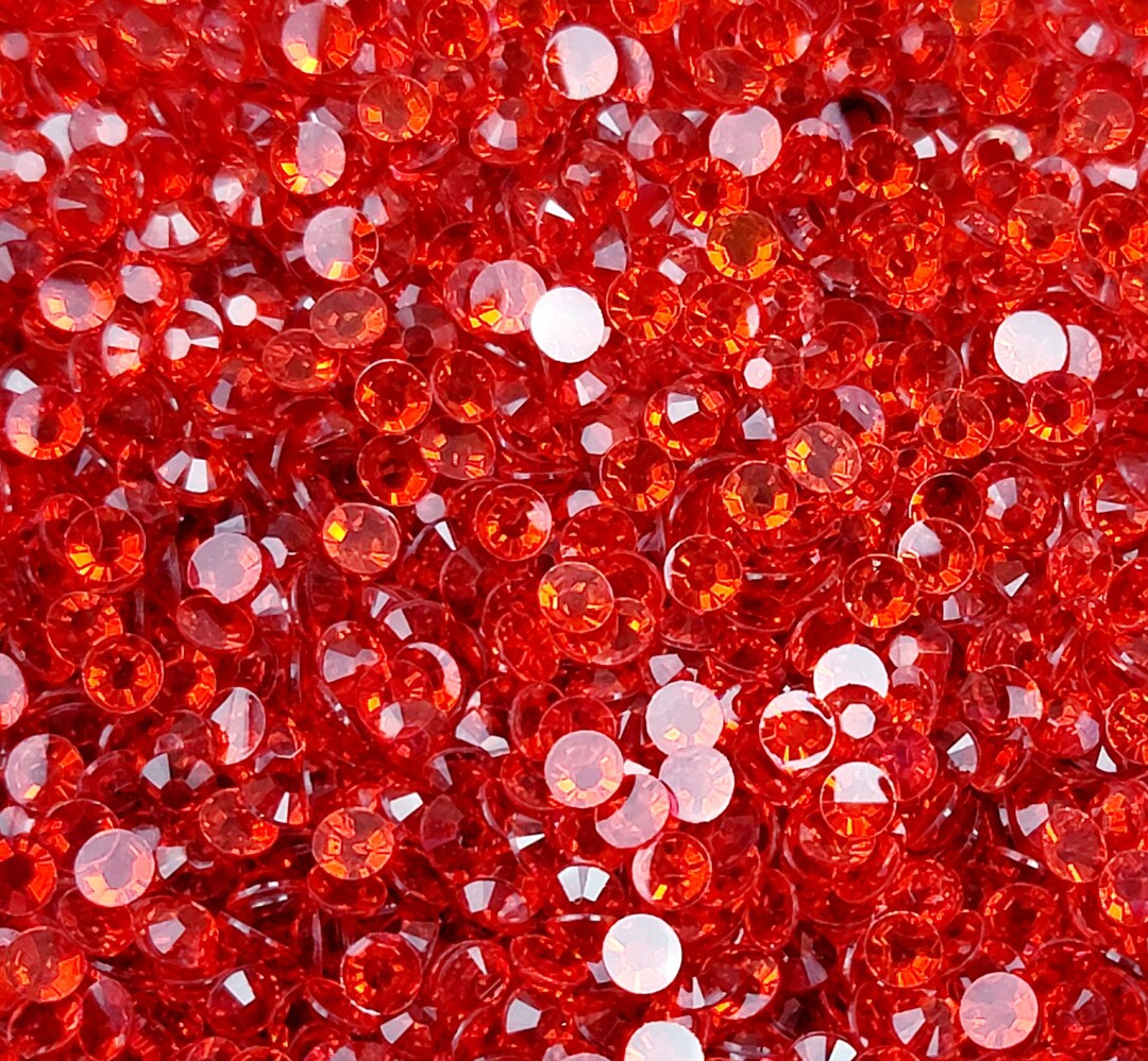 Translucent Resin Red Cherry Red Transparent Resin Rhinestones: Flatback Non-hot Fix, DIY ...