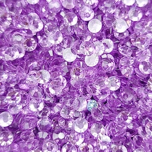 Light Amethyst Clear Purple Transparent Non-Hot Fix Resin Rhinestones, Round Flatback 3mm 4mm 5mm, DIY Bling Tumbler Crafts & Nail Art