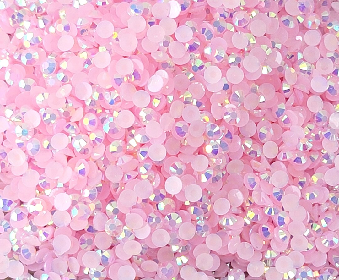 Pink Rhinestones Falling Lt Pink AB Jelly Resin Rhinestones: Flatback Bling Embellishments (2 ...