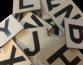 Wooden Alphabet Tiles – Craft Letters, DIY Decor (3x3 Inch)