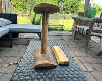 Rustic Live Edge Hook and Ring Game: Handcrafted Fintech Wood & Pine