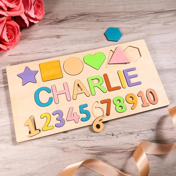 Personalized Name Puzzle For Kids | Christmas Gift For Kids | Baby Shower Gift | Christmas Present Kids | Gift For Kids | Kindergarten Gift