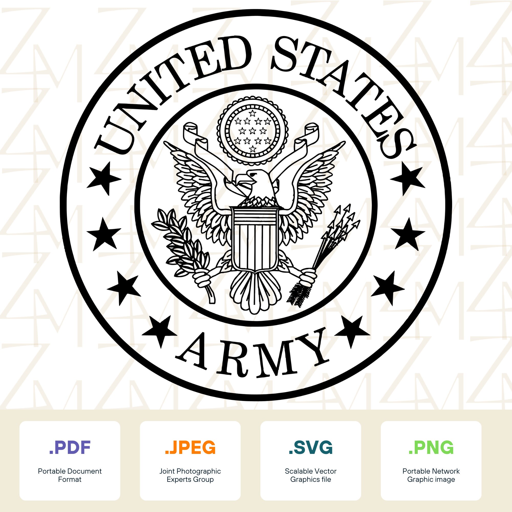 United States Army Seal Logo SVG Digital File Laser or - Etsy