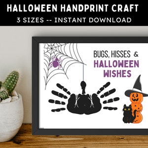 Halloween Handprint Craft -- Printable Spider Activity -- DIY October Art for Kids, Toddlers & Babies -- Instant Download